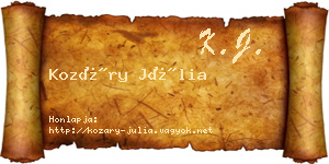 Kozáry Júlia névjegykártya