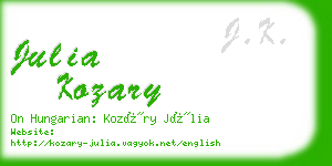 julia kozary business card